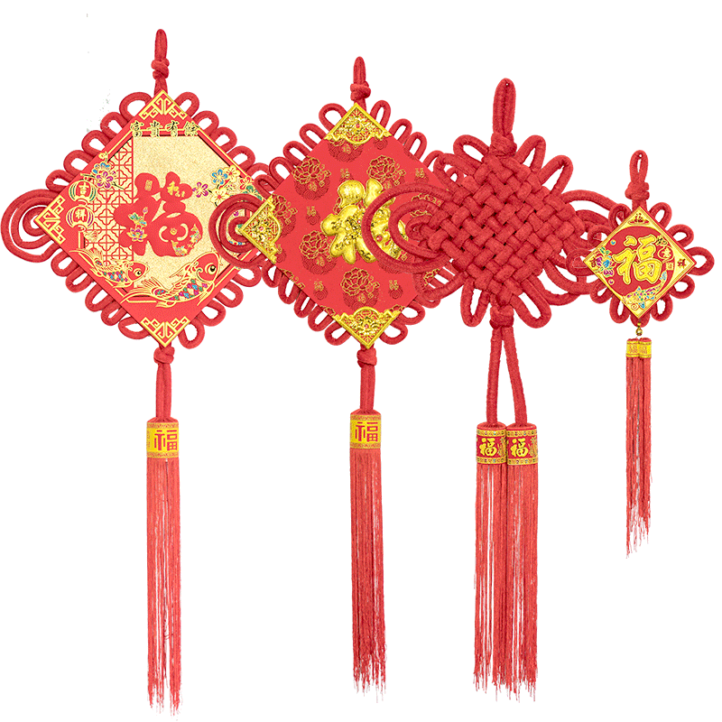 Кулон с китайским узлом для гостиной, большое красное украшение, новогодний вход, Новый год, маленький китайский фестиваль, мирный узел, куплет, подвесное украшение
