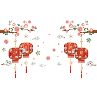 Spring festival new year festive decoration wall stickers stickers