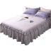 Khăn trải giường bằng vải bông trải giường đơn xù đơn 1,5 / 1,8 m đôi Simmons nệm bọc giường bông