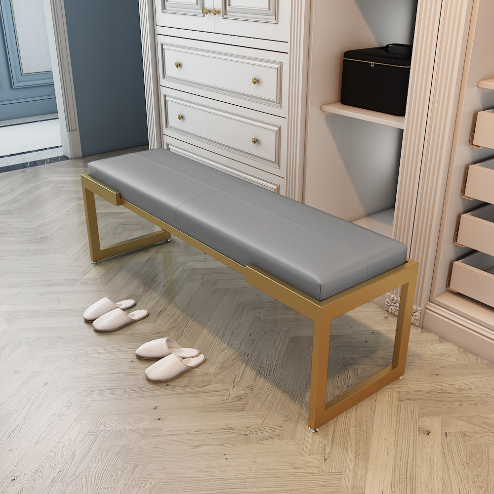 Nordic Denmark light and luxurious shoes for home wearing shoes Bench Iron Art Clothing shop clothes room Stool Cloister room for changing shoes