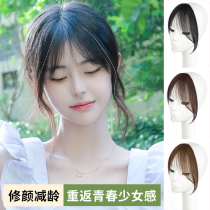 French bangs wig female natural forehead hairline paste small Chiyo air bangs real hair fake head curtain wig piece