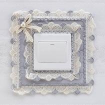Fabric switch protective cover decorative sticker light switch frame cover wall sticker European single-open double-open socket lace cover