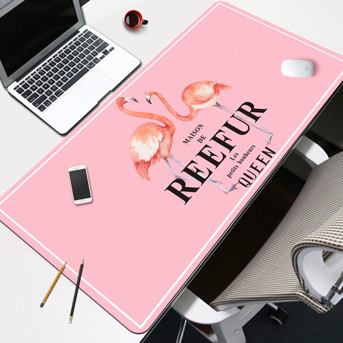 Flamingo oversized mouse pad computer keyboard desk pad padded home office custom cartoon cute girl