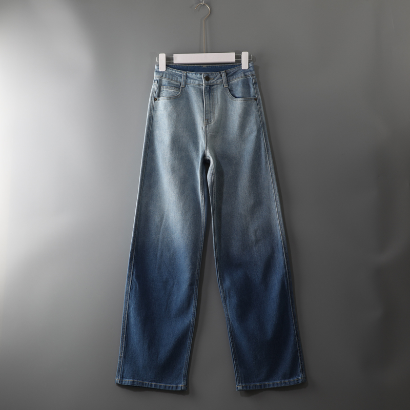 Domestic Single Product ~ Women's Autumn New Arrivals, Stylish Gradient Color-Blocking, Versatile Women's Straight-Leg Denim Pants Domestic Single Product ~ Women's Autumn New Arrivals, Stylish Gradient Color-Blocking, Versatile Women's Straight-Leg Denim Pants