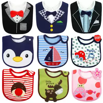 momscare button baby soft baby bib thick cotton saliva towel triple waterproof eating bib