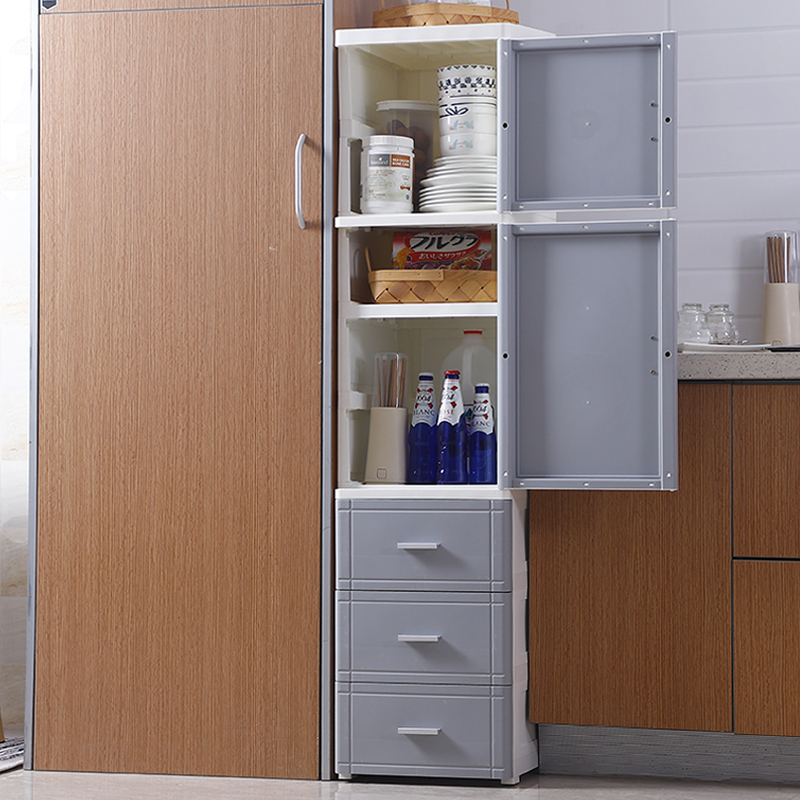 Bedroom Kitchen Bed Head Cabinet Slit containing cabinet Chest of drawers Drawer Plastic Narrow Cabinet Snack Gap Shelf