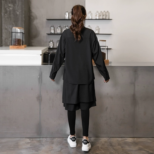 Ассистент парикмахерской, а помощник парикмахерской, магазин, магазин, горячий, окрашивание красителя, батончик рабочего сервиса, официант, установленные с длинным рукавом осенний прилив