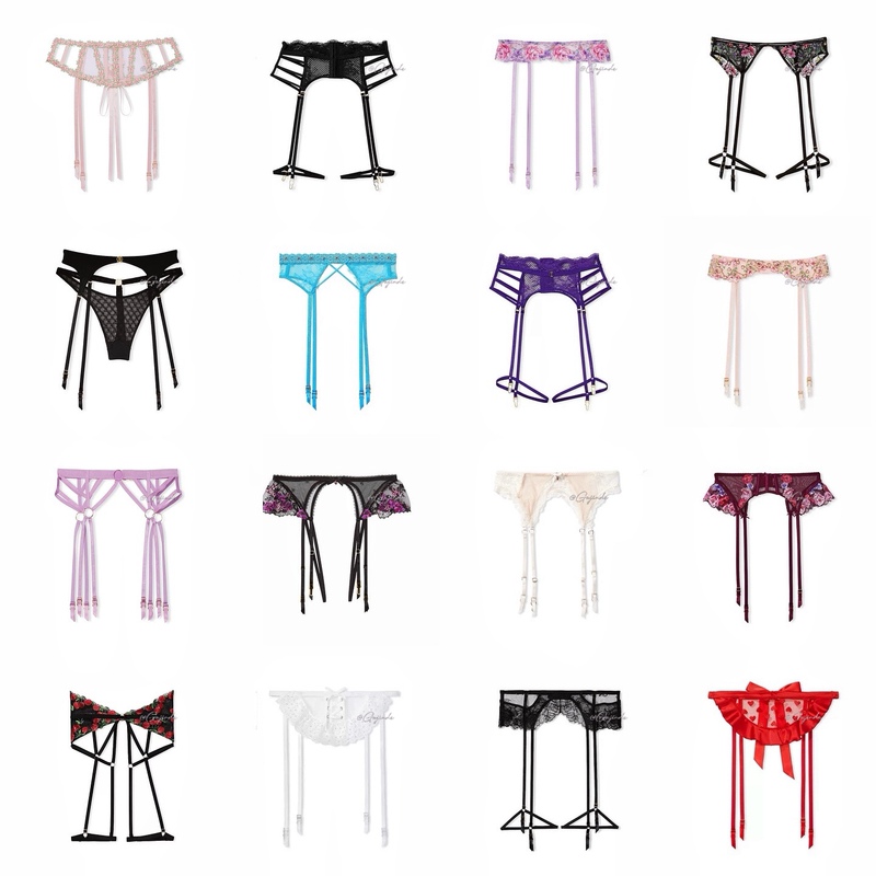 Victoria's Secret Has a Variety of Lace Embroidered Rhinestone High-End Sexy Garter Belts and Panties in Stock