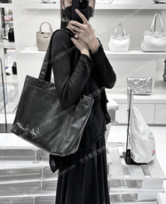 Сумка 定番！日本代购 yohjiyamamoto discord 牛皮签名logo 手拎单肩包