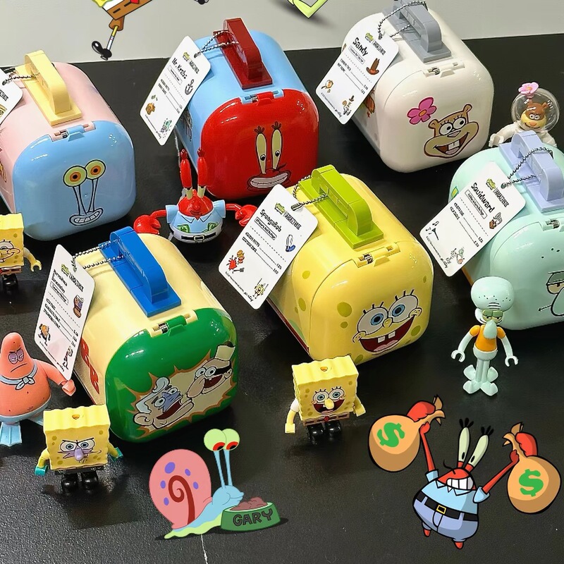 [New Product] Areax Brick Zone Spongebob Squarepants Building Blocks Bikini Bottom Blind Box Educational Toys Cute Gift Ornaments