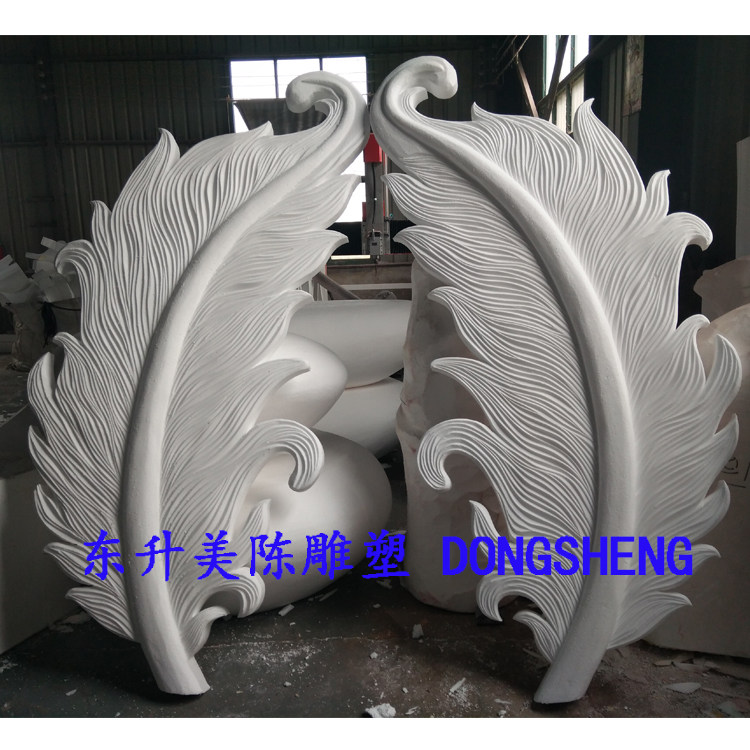 White feather leaf foam sculpture model custom merlion whale dolphin bubble carving wedding stage background props