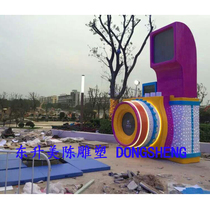 Giant camera FRP sculpture Foam sculpture Custom commercial real estate square large ornaments interactive props