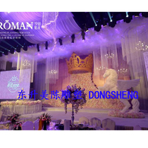 European wedding golden crown foam sculpture White Pegasus carving castle arch custom wedding decoration props