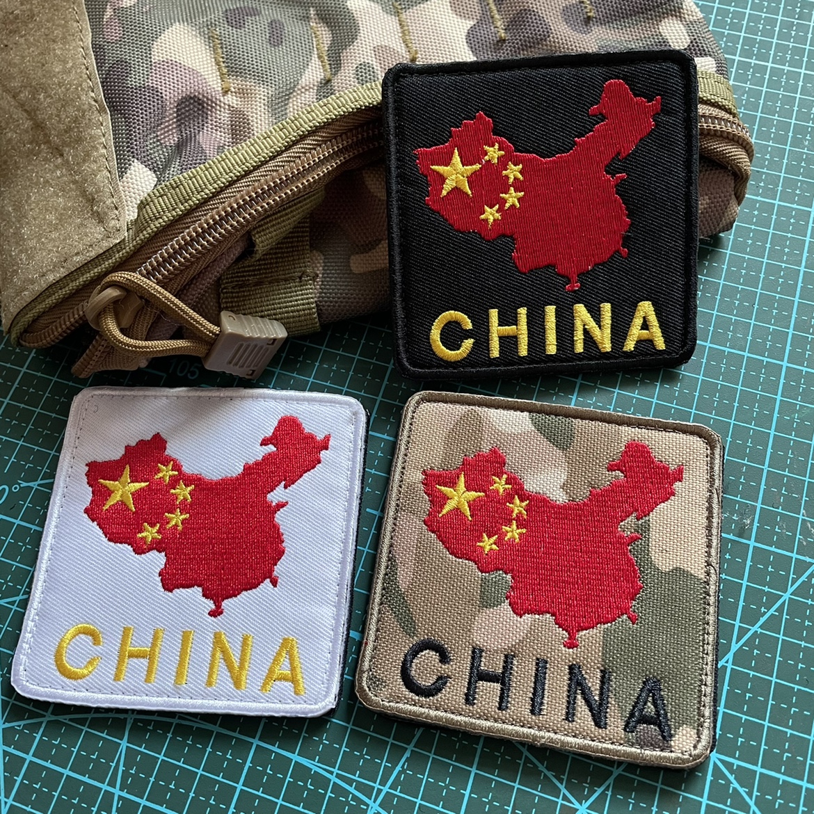 Military Meme Map Embroidery Magic Sticker Arm Badge Square Cloth CHINA Chinese Elements Affixed CP Camouflage Personality Badge
