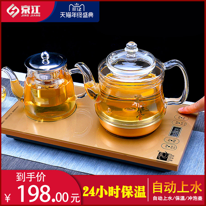 Fully automatic bottom water electric kettle domestic glass insulation integrated suit utilita tea pumping induction cookware