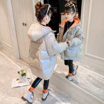 Childrens down clothes girl clothes girl white duck suede winter dress Long paragraph 2021 new foreign air CUHK Thickened Jacket