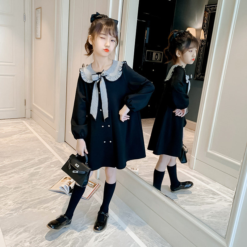 Girls' dress spring and autumn 2022 new foreign style princess dress children's autumn clothes big children Korean version of net red skirt