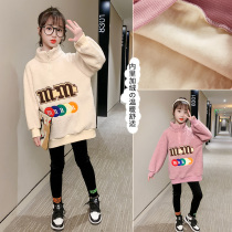 Girl gush necropolis for the long autumn and winter Korean version of the Ocean Qi Thickened Childrens Childrens Warm Jacket Tide for Children