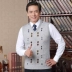 Áo len dệt kim tuổi trung niên Vest nam cardigan Mặc kinh doanh không tay Vai ấm nam áo len thu đông Dệt kim Vest