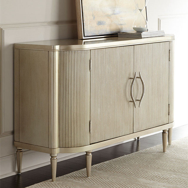 American Solid Wood Champagne Gold Bucket Cabinet Light Luxury Decoration Cabinet Designer Neoclassical Cabinet