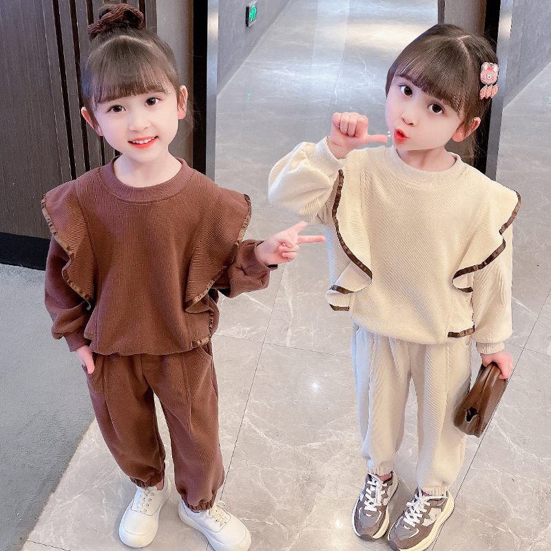 Girls Spring Clothes 2023 New Net Red Baby Baby Yang Spring Clothes Two Pieces of Spring and Autumn Children