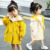 Áo gió bé gái xuân hè 2019 áo khoác bé gái mới trong phần dài bé gái bé gái phiên bản Hàn Quốc của áo ngoại - Áo khoác áo phao mùa đông bé trai
