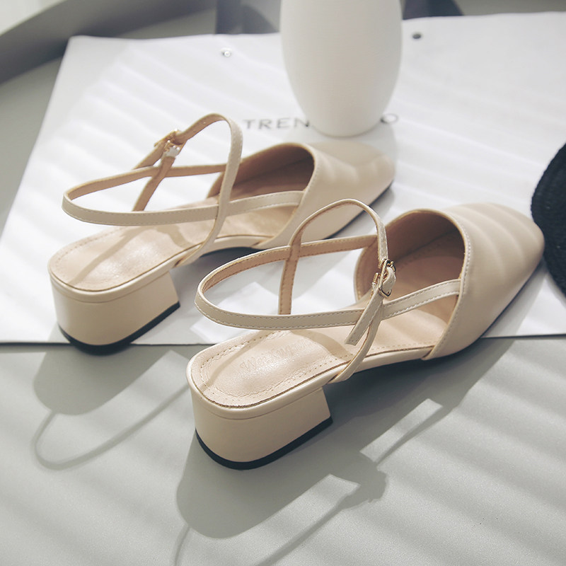 Thick heel Baotou sandals female fairy style 2022 summer new net red in the heels all-match Roman fashion high-heeled shoes