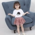 Cô gái áo thun ngắn tay trẻ em phong cách phương tây 2020 quần áo trẻ em mùa hè mới trẻ em hoạt hình áo sơ mi hoạt hình cô gái nhỏ áo sơ mi - Áo thun