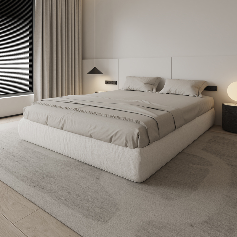 Deisgn Fabric Bed for Home Without Headboard, Bedroom Fabric Bed, Double Bed, Platform Bed Without Backrest Deisgn Fabric Bed for Home Without Headboard, Bedroom Fabric Bed, Double Bed, Platform Bed Without Backrest