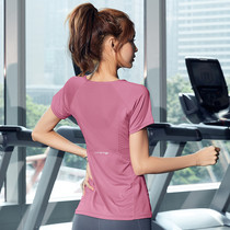 Yoga suit womens sports short sleeves T-shirt speed dry big code breathable mesh yarn running training fitness blouse spring summer
