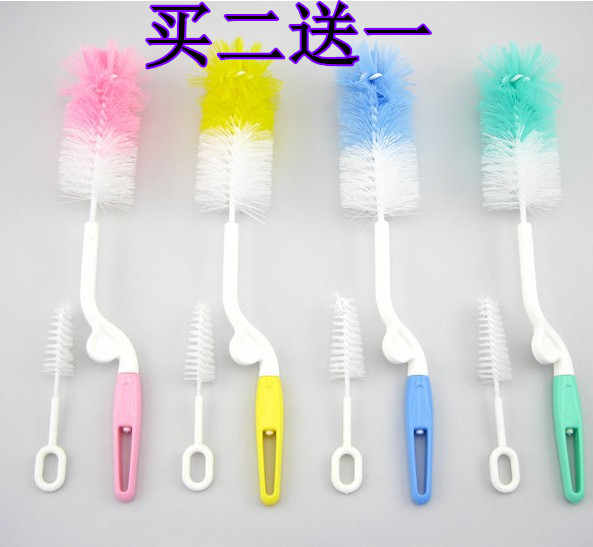 Bottle Brush Baby Wash Bottle Brush Pacifier Brushed Straw Brush Cleaning Cleaning Brush Nylon Suit 360-degree Rotation-Taobao