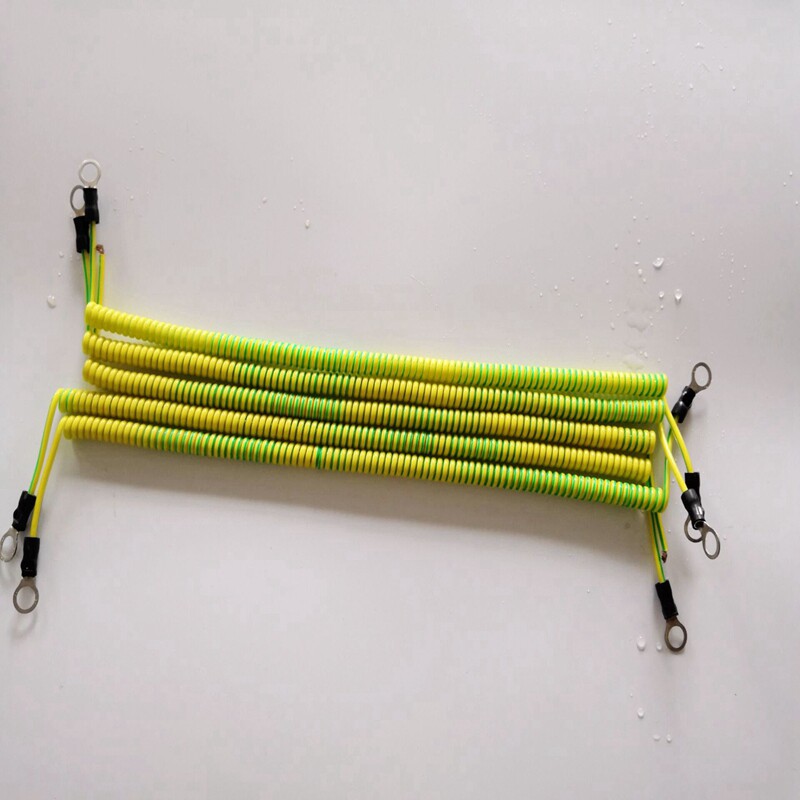 Flex Wire National Label PU Spiral Wire Yellow Green Earth Wire 0 75 1 5 2 5 Squared Stretch 1-3 Meters Spot