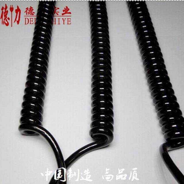 Manufacturer spot 6 core shielded spiral cable spring line telescopic wire slingshot wire PU bright face waterproof and abrasion resistant