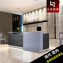 Front Desk Reception Desk Modern Brief about 2 5 2 8 m rectangular silver grey baking lacquered Corporate Front Desk