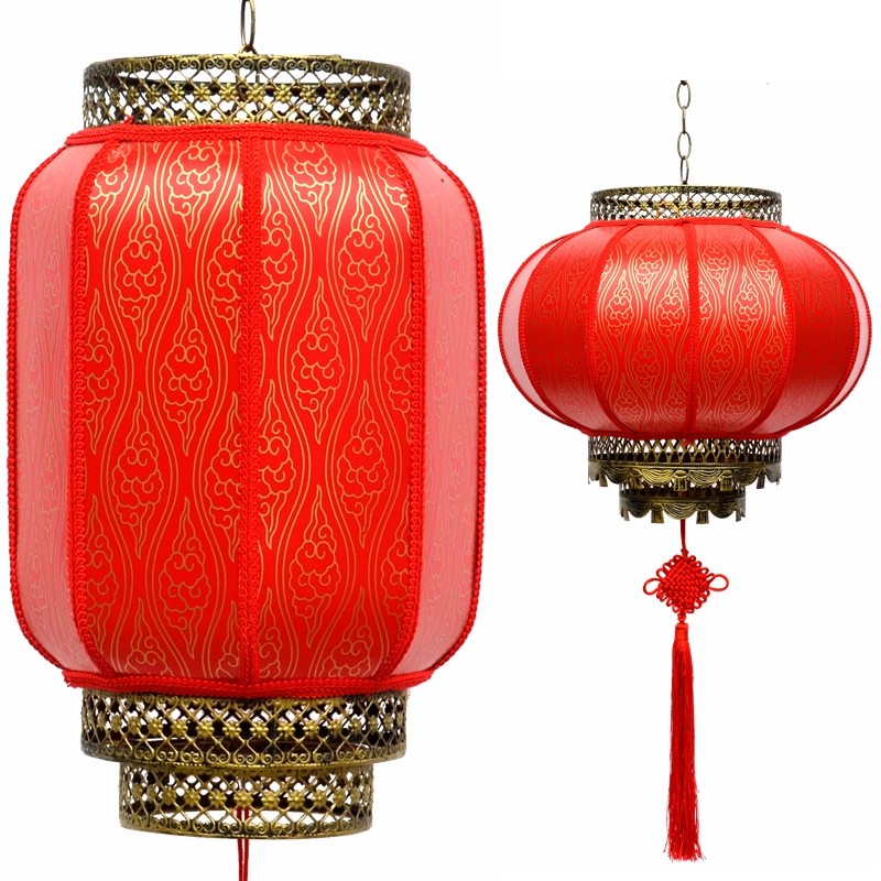 Red Xiangyun Lantern Retro Luminous Lampshade Outdoor Waterproof Indoor Sunscreen Scenic Spot Decoration Villa Square Palace Lantern