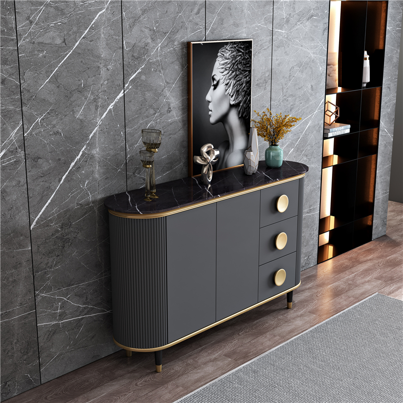 Light luxury style porch cabinet modern minimalist living room marble shoe cabinet side view cabinet with drawer storage storage cabinet