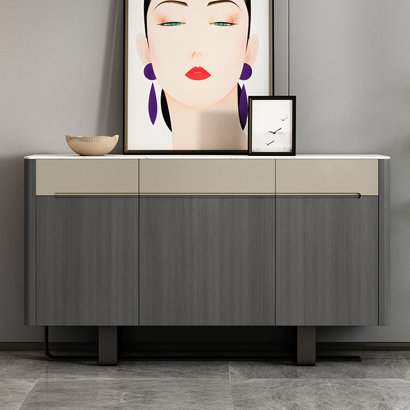 Extremely Minimalist Hall Marble Cabinet Footwear Cabinet Large Capacity Storage Cabinet Nordic Modern Entrance Light Extravagant and Luxurious Closed cabinet