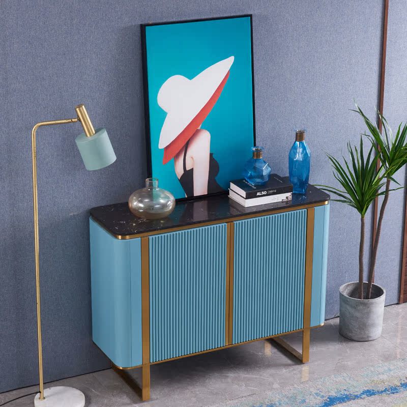 Light luxury shoe cabinet porch cabinet marble simple post-modern household large-capacity entry hall storage decorative cabinet