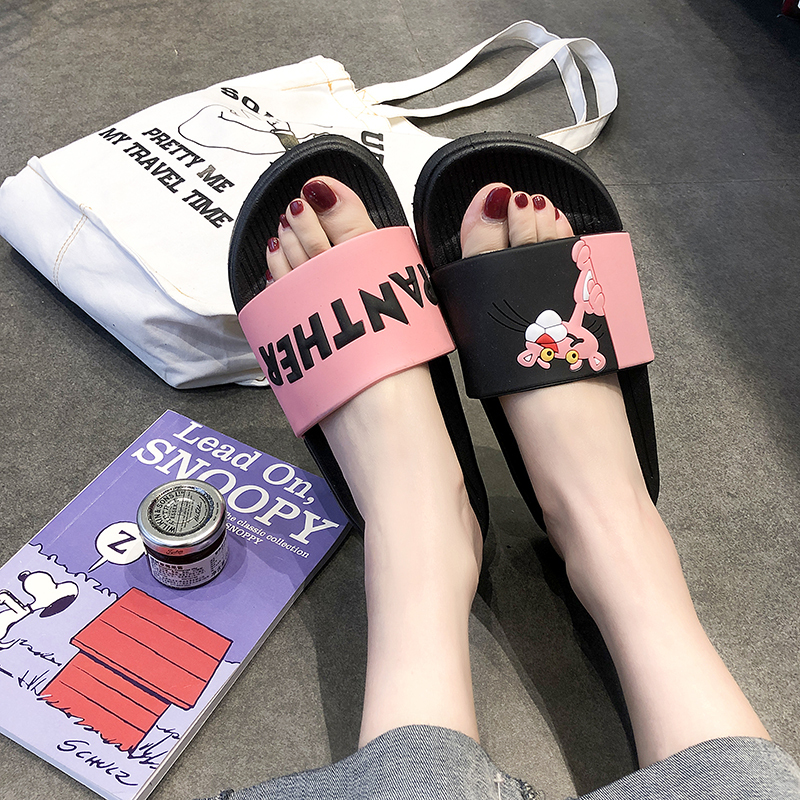 Women's Summer Slippers for Outdoor Wear, Fashionable Internet Celebrity Style, Cute Leopard Print, Girly, Home Use, Non-Slip, Soft Sole, Comfortable Slide-On Slippers