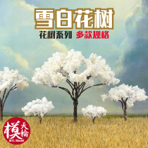 Snowwhite Blossom Tree Model Flowers Tree Snowscape Emulation Moss Microscape Ornament DIY Material Decoration-made Mini