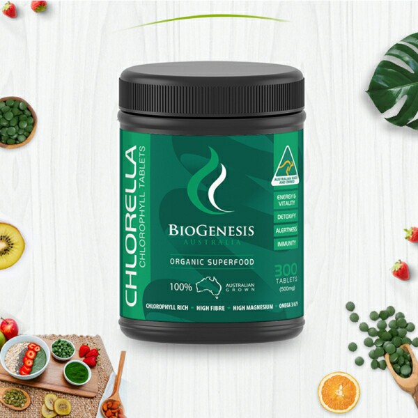 Australian BioGenesis 100 Kenseria Algae Smallball Algae Tablets 300 Tablets of Broken Protein Nucleogreen Algae