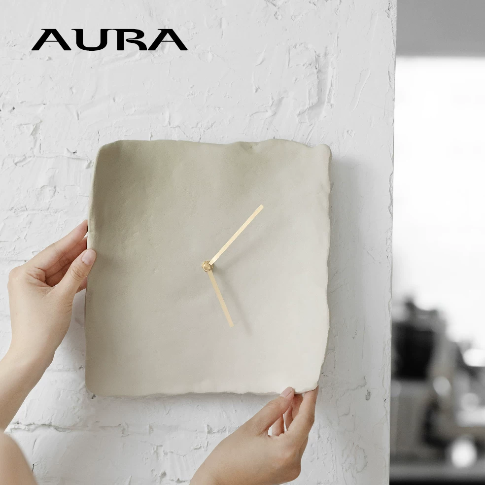 Стенные часы AURA ретро, простые настенные часы в стиле Nordic wabi-sabi, средневековый стиль творческие часы, декоративные часы с солнечным движением