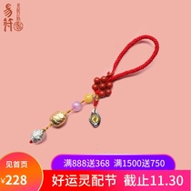 Easy luck (spirit with ornaments) bag car hanging mobile phone pendant gold and silver accessories hand-woven pendant