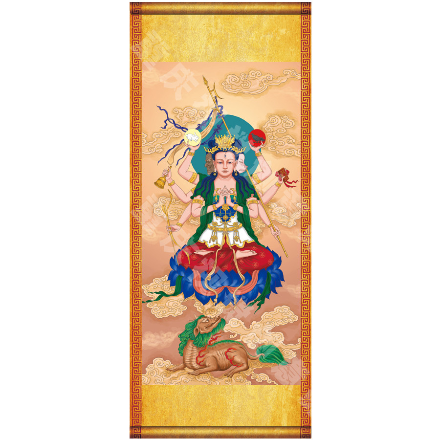 Taoist painting Doumu Yuanjun portrait Doumu Portrait Zhongtian Fan Qi Doumu Yuanjun Statue Hanging painting Taoist Fairy painting