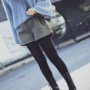 Quần short len ​​cạp cao nữ mùa thu mới phiên bản Hàn Quốc của học sinh đã mỏng một chữ rộng chân rộng mặc giản dị quần bốt mùa đông quần short nữ lưng cao ống rộng