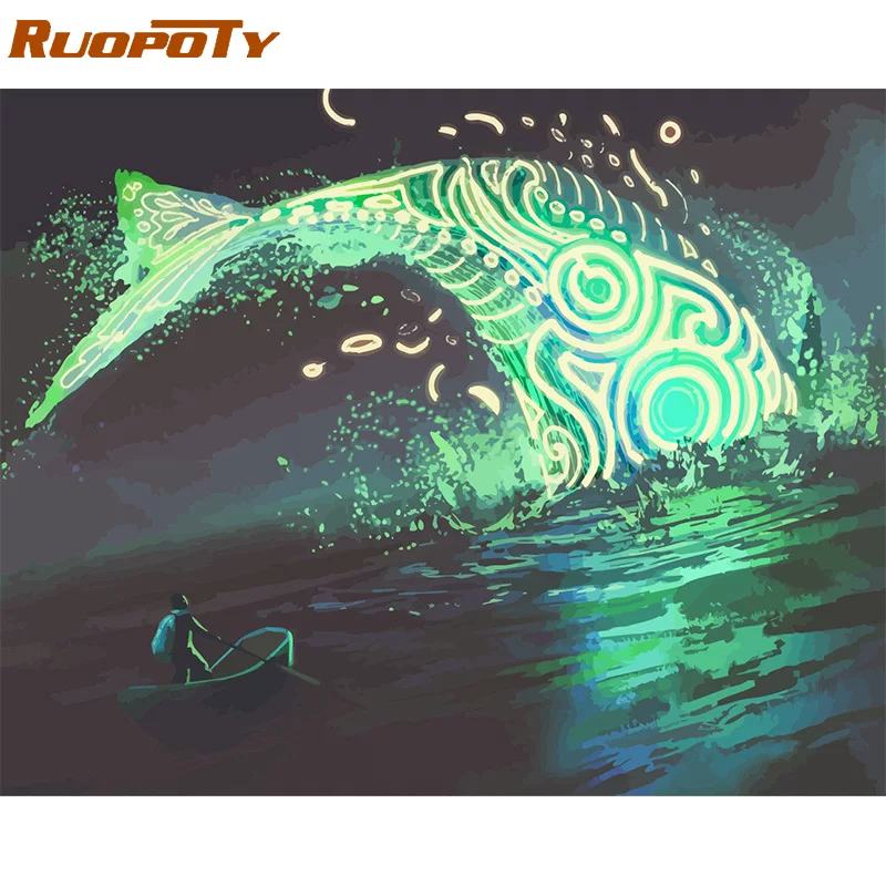 [RUOPOTY Frame Landscape Diy Painting By Numbers Wall Art]