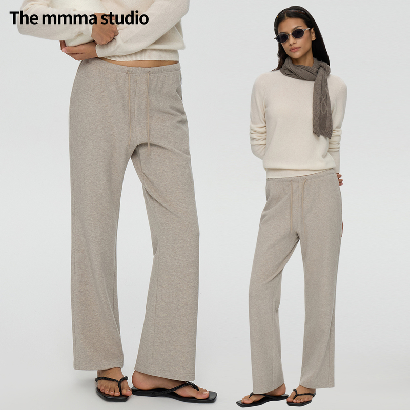 The Mmma* Classic Old Money Soft and Comfortable High-Elastic Straight Waist Elastic Knit Sweatpants The Mmma* Classic Old Money Soft and Comfortable High-Elastic Straight Waist Elastic Knit Sweatpants