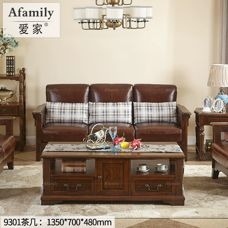 Afamily yêu nhà retro Đất nước Mỹ rắn gỗ bàn cà phê phòng khách hình chữ nhật gỗ tần bì tủ lưu trữ đồ nội thất - Bàn trà