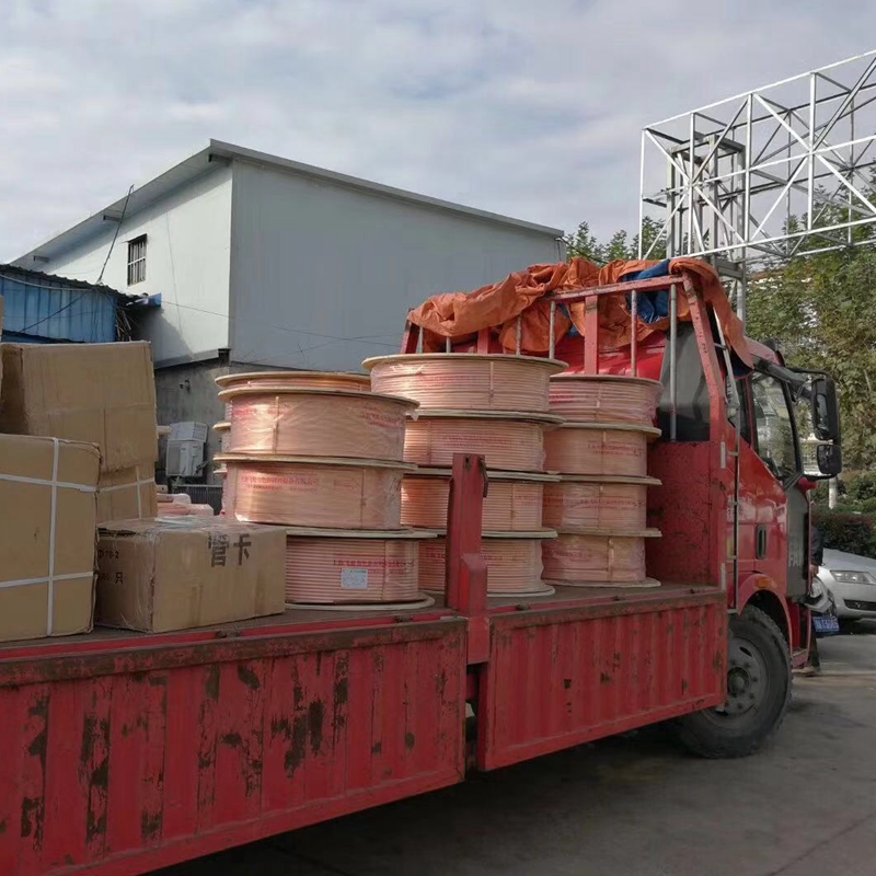 Shanghai flywheel copper tube R410 extrusion TP2 red copper straight copper coil hard state soft state air conditioning copper pipe 6-54