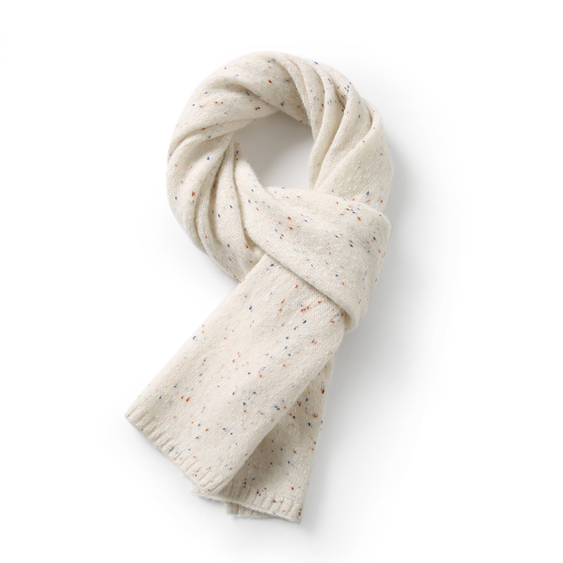 25 High-End 100% Pure Wool Couple's Scarf 2025 Winter New Style Unisex Neck Warmer Floral Yarn Thickened Warm Neck Scarf